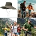 thumbnail image 3 of Bxaolu Wide Brim Sun Hat, Sun Protection Waterproof Packable Bucket Hat for Men Women, Fishing Hiking Beach Garden Hat, Green, 3 of 5
