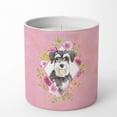 thumbnail image 1 of Caroline's Treasures Schnauzer 2 Fleurs Roses Pot de Soja Décoratif 10 oz-Bougies, 1 of 2