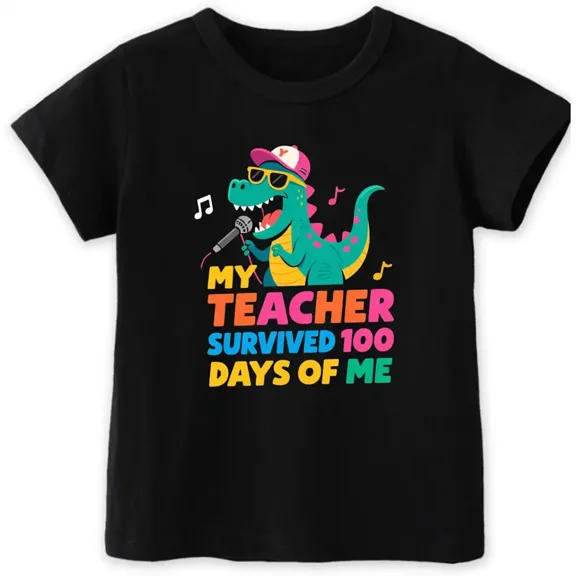 HoieMoieKa 100 Days of School Shirt Kids – Boys Girls Toddler 100th Day of School T-Shirt, Happy 100-Day Kindergarten 3T-7T