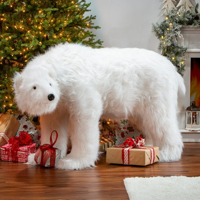 Gerson 53 Inch Long Fiberglass and Artificial Fur Female Polar Bear