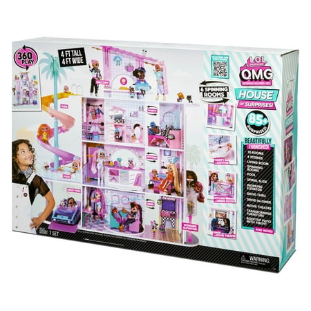 LOL Surprise OMG House of Surprises New Real Wood Dollhouse, Assembly Required