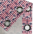 thumbnail image 5 of Ambesonne Harbour Stripe Grommet Curtain, Blue Anchors, 50" x 54", Dark Blue Magenta White, 5 of 6