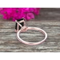 thumbnail image 4 of 1.50 Carat Emerald Cut Black Diamond Moissanite Engagement Ring Custom Ring 10K Rose gold Ring, 4 of 5