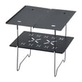 thumbnail image 1 of Mesa plegable para acampar, mesa pequeña compacta y plegable, mesa estable de acero para exteriores, mesa pequeña para té para senderismo, barbacoa, Negro, 1 of 8