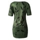 thumbnail image 4 of ICHUANYI Clearance Fashion Women Plus Size Casual Floral Print Short Sleeves Short Dress(Army Green, XL) ICHUANYI WER2023080710111, 4 of 5