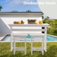 thumbnail image 4 of HDPE Outdoor High Top Bar Stools, Outdoor Patio Chairs Set of 2 for Bistro, Poolside, Balcony (White), 4 of 10