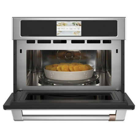 Café - 27" Built-In Single Electric Convection Wall Oven with 120V Advantium Technology - Stainless steel