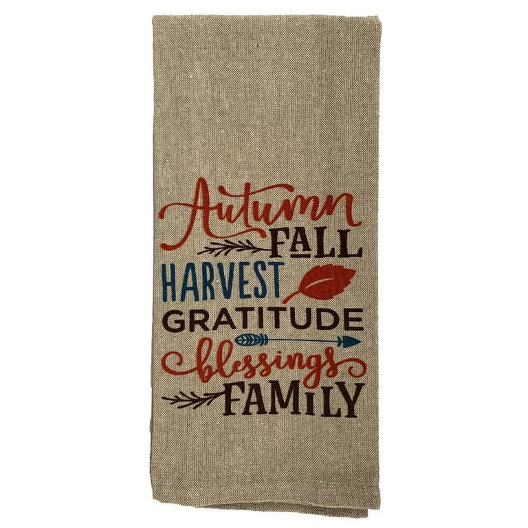 Whaline Fall Kitchen Towel Autumn Leaves Green Brown Plaids Dish Towel  Retro Thanksgiving Fall Harvest Tea Towel Hand Drying Cloth Towel for  Autumn