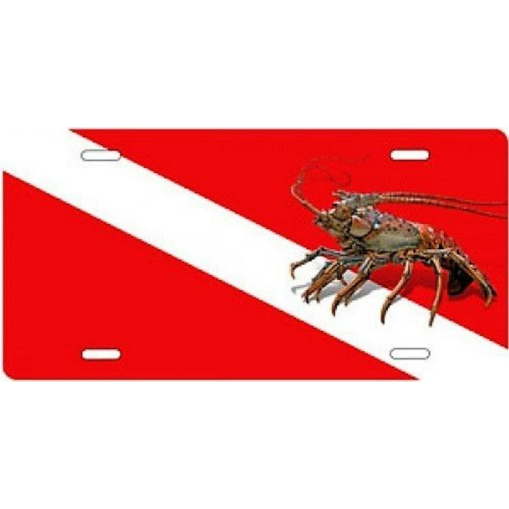 APlus Marine New Aluminum Scuba Diving License Plate Florida Lobster