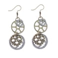 thumbnail image 1 of Pendientes de engranajes de latón de aspecto antiguo Steampunk hechos a mano para mujeres Regalos de joyería personalizados Regalos maravillosos, 1 of 5