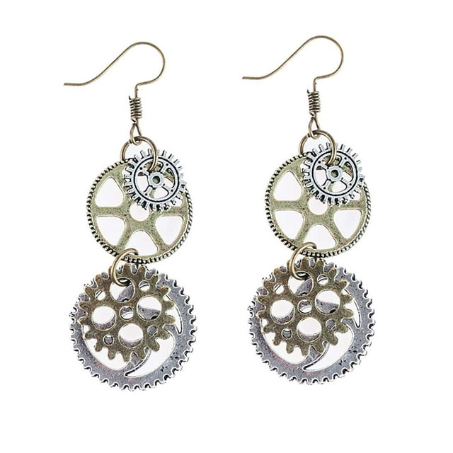 Pendientes de engranajes de latón de aspecto antiguo Steampunk hechos a mano para mujeres Regalos de joyería personalizados Regalos maravillosos
