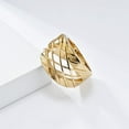 thumbnail image 3 of HIJONES Men Women's Woven Mesh Ring Vintage Personalized Stainless Steel Hip Hop Ring Band Finger Jewelry Gold Size 10, 3 of 6