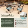 thumbnail image 4 of Hanover Traditions 5-Piece Dining Set in Blue with 47 in. Glass-top Table, 4 of 22