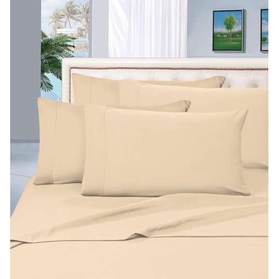 Elegant Comfort ® Wrinkle Resistant - 1500 Series 6 pc Sheet set, Deep Pocket Up to 16" - All Size and Colors , Full, Beige