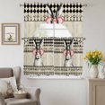 thumbnail image 6 of Easter Bunny Swag Curtains Valance & Tier Set, Glasses Bunny Carrot Black White Diamond Plaid 3 Pcs Set Kitchen Swag Valances and Tiers 36 Inch Length Rod Pocket Curtain Drapes for Bedroom, 6 of 9