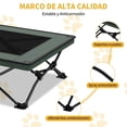 thumbnail image 3 of Cama Elevada Plegable para Perro Grande (116x60x25cm), Malla Transpirable Teslin + Pies Antideslizantes, Plegado Compacto 61.5x19.5x15.5cm, Bolsa Incluida, Interior y Exterior, Lavable - Gris, 3 of 9