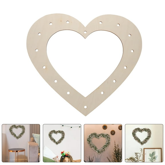 MLINS Heart Shaped Wood Wreath Frame for Craft Perfect for DIY Decoration and Wedding Scenes 8.66 Inches