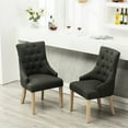 thumbnail image 6 of Charcoal Upholstered - Wingback & Button Tufted - Dining Area - Add Formal Air to Dining, 6 of 6