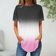 thumbnail image 2 of Diufon Womens Tops Summer Short Sleeve Gradient Color Dress Shirts Soft Casual Loose Basic T-Shirt, 2 of 4