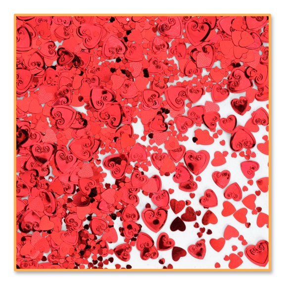 Red Hearts Confetti,, 4 bags of .5 oz each (2 Oz/Pkg)