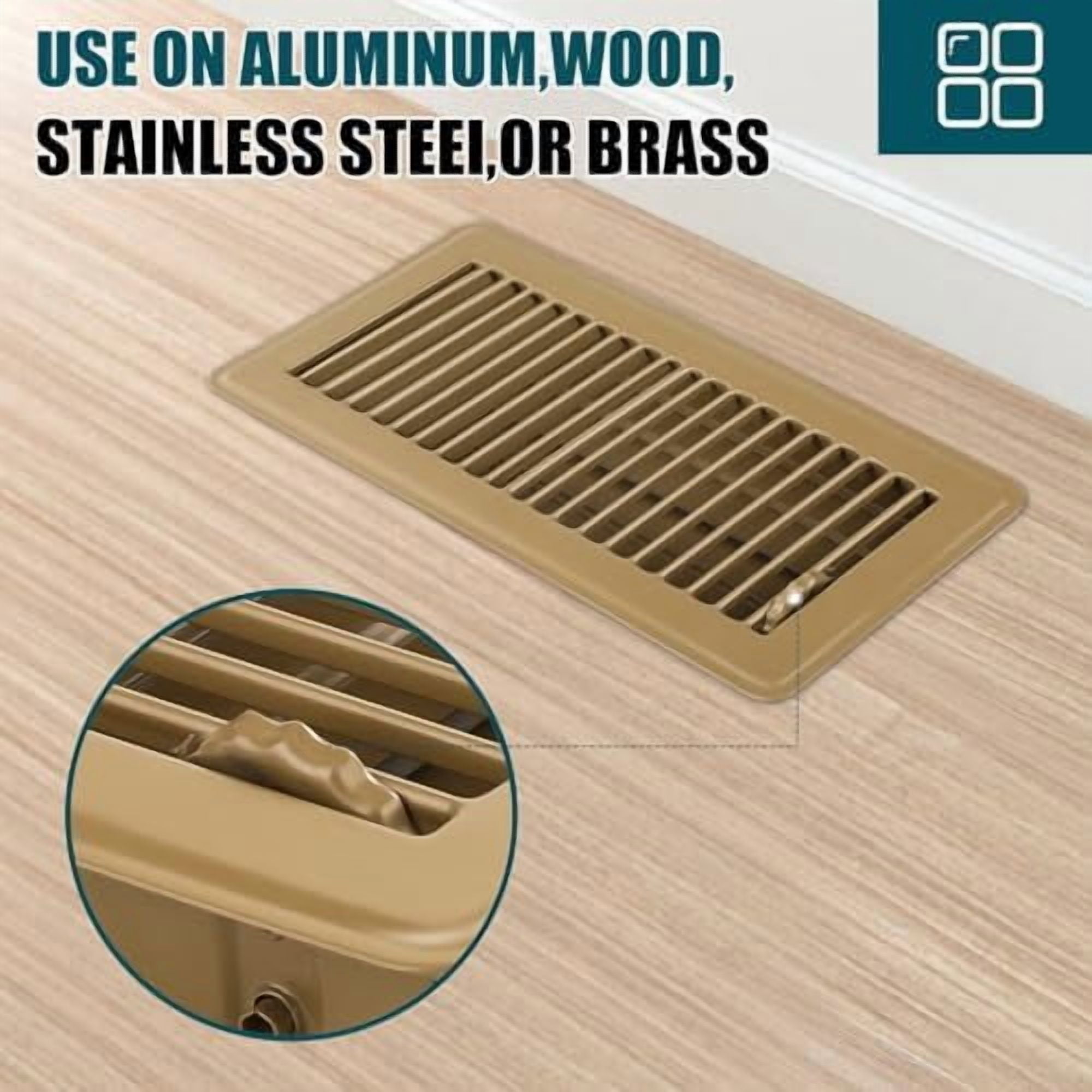 Floor Register 4x10, 10 Pack Brown Floor Register Vents,Heavy Duty Steel Walkable Floor Vents,Vent Covers for Home Floor