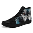 thumbnail image 2 of Coolcustomize Men's Wolf Face High-top Sneakers, Casual Shoes with Wolf Print (Blue/White/Black) - Lace-Up Boots for Outdoor, Casual & Gym - All-Season Wear - Comfortable Round-Toe Design, 2 of 10