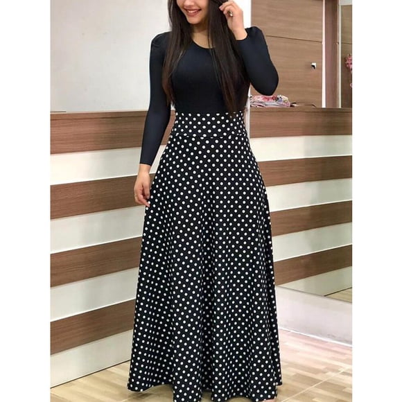 Robe Bohème Imprimée Boho à Manches Longues Robe Élégante pour Femmes Vêtements de Plage