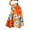 Orange, variant on Women’s Floral Print Maxi Skirt High Waist A Line Floor Length Satin Skirt with Pockets Elegant Long Skirt for Formal Occasions Blue XL