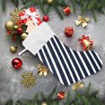 thumbnail image 6 of Haosy Christmas Stockings for Christmas Tree Fireplace Family Holiday Party 18 inch Navy Blue and White Striped, 6 of 8