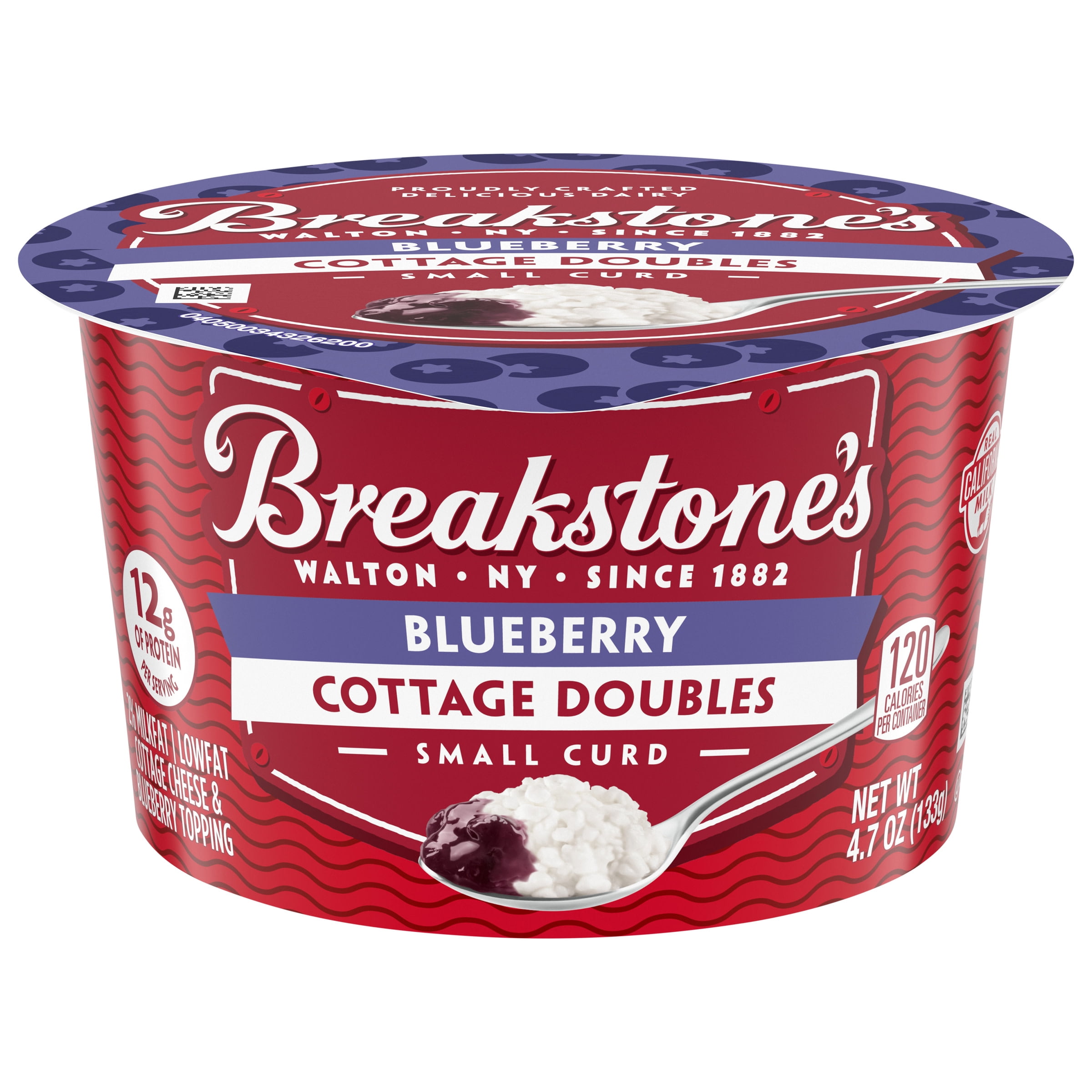 Breakstone's Cottage Doubles Lowfat Cottage Cheese & Blueberry Topping with 2% Milkfat, 4.7 oz Cup