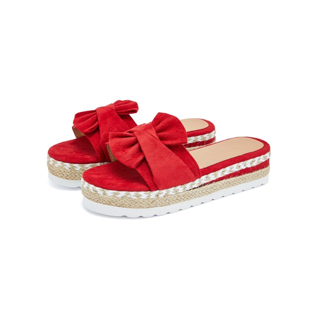 Woobling LADIES WOMENS ESPADRILLE SUMMER SHOES HOILDAY BEACH SANDALS SHOES Red 9.5