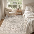 thumbnail image 3 of 4x6 Area Rugs for Living Room: Washable Rug Soft Vintage Distressed Floral Carpet Indoor Floor Non-Slip Stain Resistant Large Carpets for Bedroom Dining Room Farmhouse Nursery Home Office Brown Beige, 3 of 17