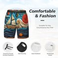 thumbnail image 3 of Daiia Whimsical Sailboat Ocean Art Mens Swim Trunks Swim Shorts Quick Dry Swim Shorts with Mesh Lining Pockets-XX-Large, 3 of 9