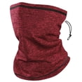 thumbnail image 2 of QATAINLAV Fleece Winter Neck Gaiter Windproof Bandana Adjustable Face Covering Scarf for Men and Women Wine, 2 of 4