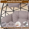 thumbnail image 6 of FKSLIFE 2 Person Wicker Egg Chair With Ottoman Cushion Large Egg Basket Chair With Footrest For Outdoor Indoor Patio Balcony Garden, 6 of 8