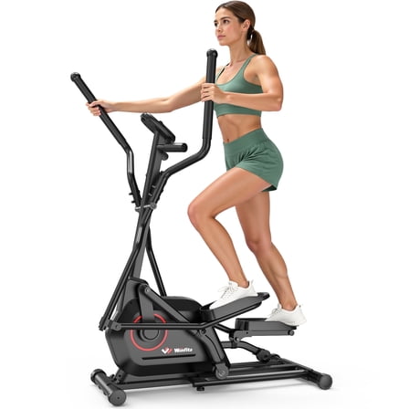 Elliptical Machine, Indoor Full-Body Cross-Training & Cardio Exercise Machine for Home Workouts, Silent Elliptical Training with 350lbs Capacity, Pulse Sensor, Adjustable Resistance, 18"Long Stride