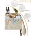 thumbnail image 5 of Beach Coastal Beige Rectangle Tablecloth, Nautical Shell Starfish Coral Summer Waterproof & StainResistant Tablecloth, Washable Oil-proof Table Cover for Dining/Party/Wedding/Camping/Buffet 52x70 In, 5 of 9