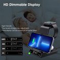 Charging Station for Apple, Wireless Charger 4 in 1 with Digital Clock