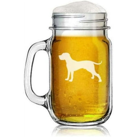 

16oz Jar Glass Mug w/Handle Great Dane