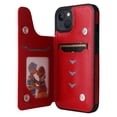 thumbnail image 5 of Allytech iPhone 13 Wallet Case with Card Holder, PU Leather Butterfly Embossed Kickstand Magnetic Closure Shockproof Protection Case Cover for Apple iPhone 13 6.1",Red, 5 of 9