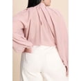 thumbnail image 2 of ELOQUII Women's Plus Size Draped Sleeve Chiffon Top, 2 of 5