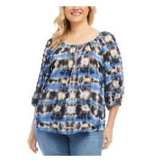 Karen Kane Plus Size Printed Peasant Top