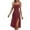 Wine, variant on WTOBBY Fashion Women Spaghetti Strap Dress Polka Dot Midi Dress Sleeveless with High Slit, Sexy and Chic for Evening and Parties,Wine S