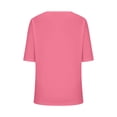 thumbnail image 5 of Bmisegm Womens Tops Basic V Neck T Shirts Half Sleeve Tops Casual Solid Summer Tees T Shirts for Women Deep Pink M, 5 of 5