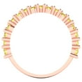 thumbnail image 5 of 0.98 ctw Wedding Band for Women - 18K Rose Gold Simulated Yellow Diamond Stackable Eternity Ring, 5 of 6