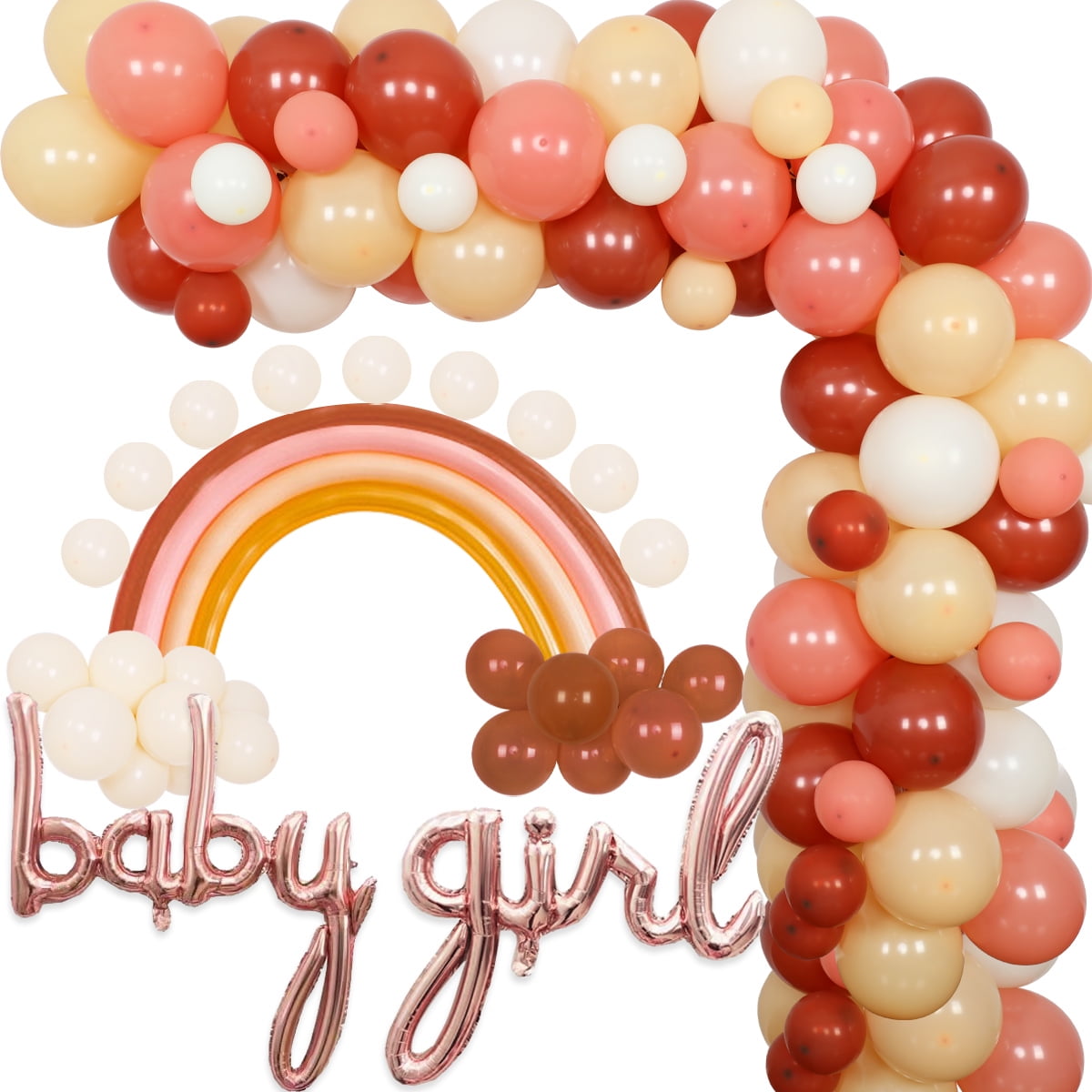 Boho Baby Shower Decorations for Girl, Boho Rainbow Balloon Garland