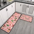 thumbnail image 2 of Pink Christmas Santa Pattern Kitchen Rugs Sets Of 2,Anti Fatigue Kitchen Mat Rugs Non Slip Washable,Decorative Kitchen Floor Mats for Kitchen,Sink,Laundry,17"X30"+17"X47", 2 of 7