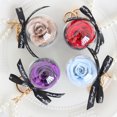 thumbnail image 3 of HEVIRGO Preserved Eternal Flower Keychain Schoolbag Hanging Buckle Creative Souvenir,White, 3 of 10