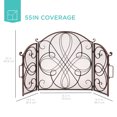 Best Choice Products 3-Panel 55x33in Wrought Iron Fireplace Safety Screen Decorative Scroll Spark Guard Cover -  Copper - image 8 of 8