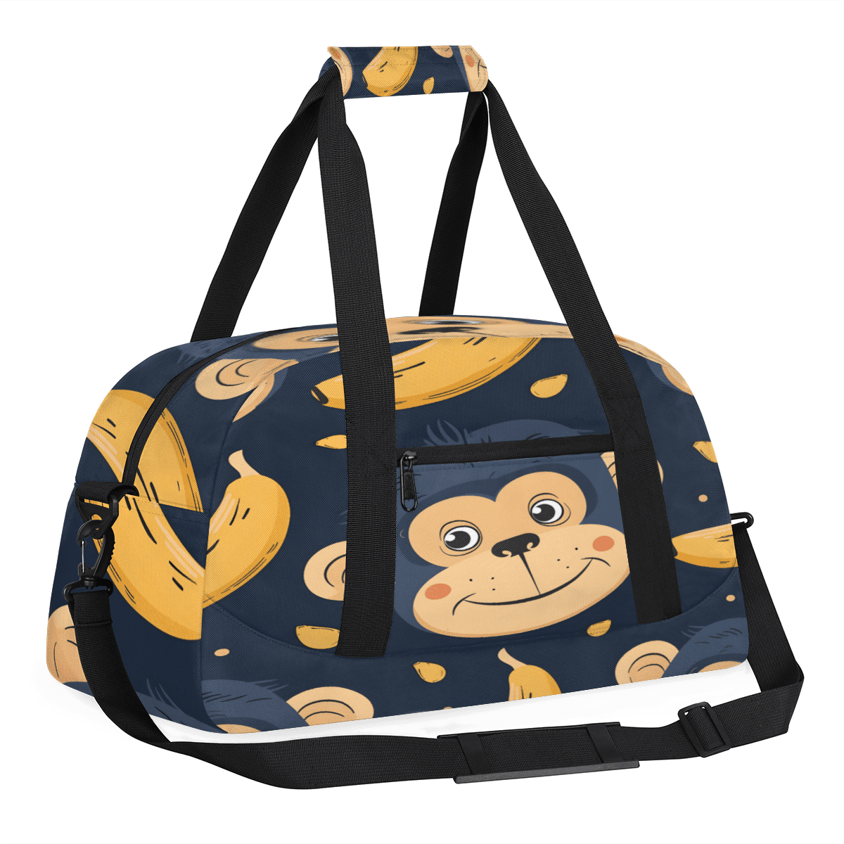 Herdesigns Monkey Sports Duffle Bag for Women & Men, Banana Gym Bag Dance Bag Overnight Bag Carry On Weekender Travel Bag